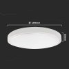 Oprawa sufitowa plafoniera V-TAC 30W LED okrągły IP44 42cm biały VT-8630W-RD 3000K 3000lm